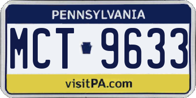PA license plate MCT9633
