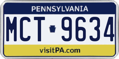 PA license plate MCT9634