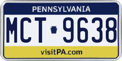 PA license plate MCT9638