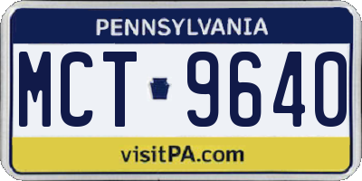 PA license plate MCT9640