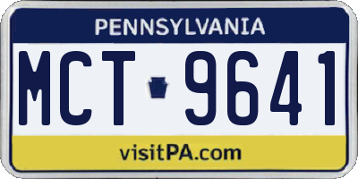 PA license plate MCT9641