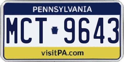 PA license plate MCT9643