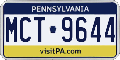 PA license plate MCT9644