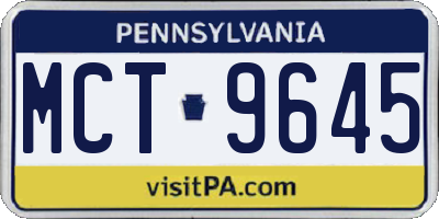 PA license plate MCT9645