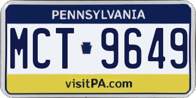 PA license plate MCT9649