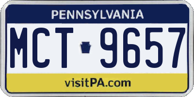 PA license plate MCT9657