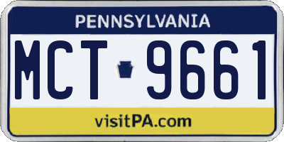 PA license plate MCT9661