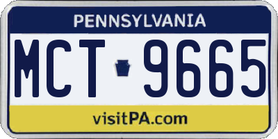 PA license plate MCT9665