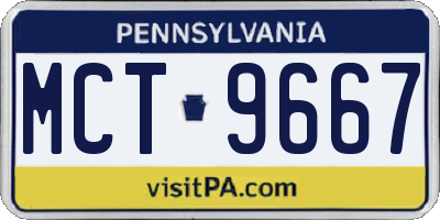 PA license plate MCT9667
