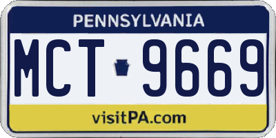 PA license plate MCT9669