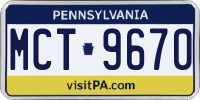 PA license plate MCT9670