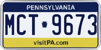 PA license plate MCT9673
