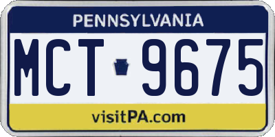 PA license plate MCT9675