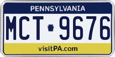 PA license plate MCT9676