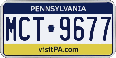 PA license plate MCT9677
