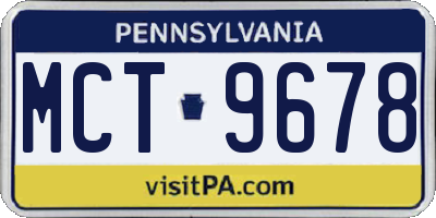 PA license plate MCT9678