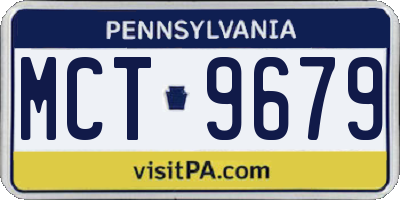 PA license plate MCT9679