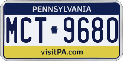 PA license plate MCT9680