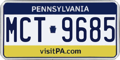 PA license plate MCT9685
