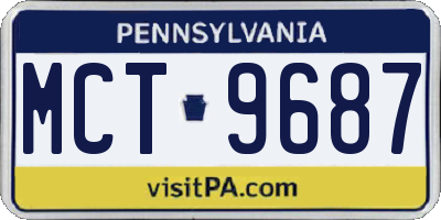 PA license plate MCT9687
