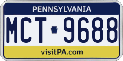 PA license plate MCT9688