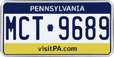 PA license plate MCT9689