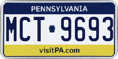 PA license plate MCT9693