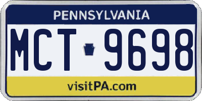 PA license plate MCT9698