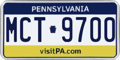 PA license plate MCT9700