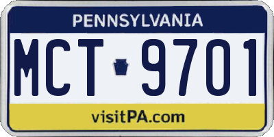PA license plate MCT9701