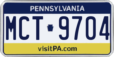 PA license plate MCT9704