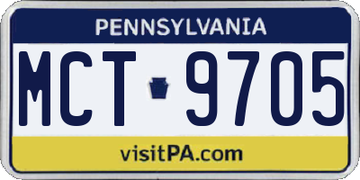 PA license plate MCT9705