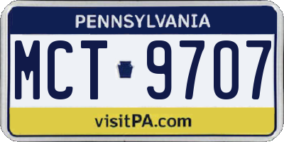 PA license plate MCT9707