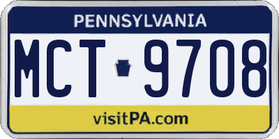 PA license plate MCT9708