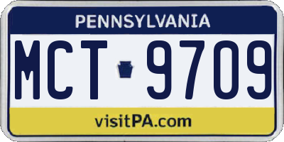 PA license plate MCT9709