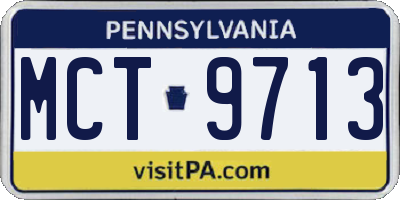 PA license plate MCT9713