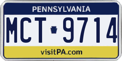 PA license plate MCT9714