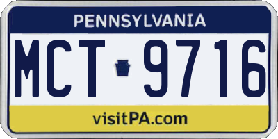 PA license plate MCT9716
