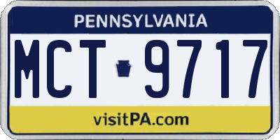 PA license plate MCT9717