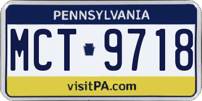 PA license plate MCT9718
