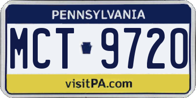 PA license plate MCT9720