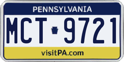 PA license plate MCT9721
