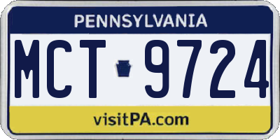 PA license plate MCT9724