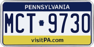 PA license plate MCT9730