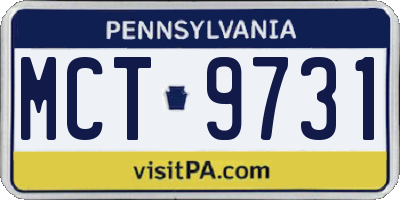 PA license plate MCT9731