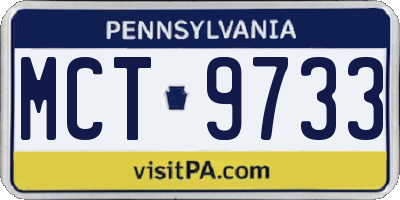 PA license plate MCT9733