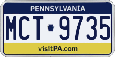 PA license plate MCT9735