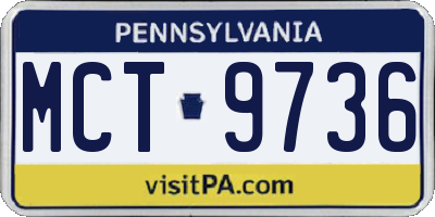 PA license plate MCT9736