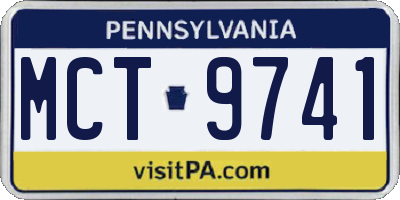 PA license plate MCT9741