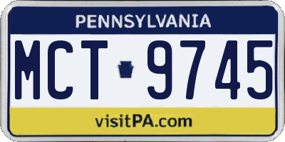 PA license plate MCT9745